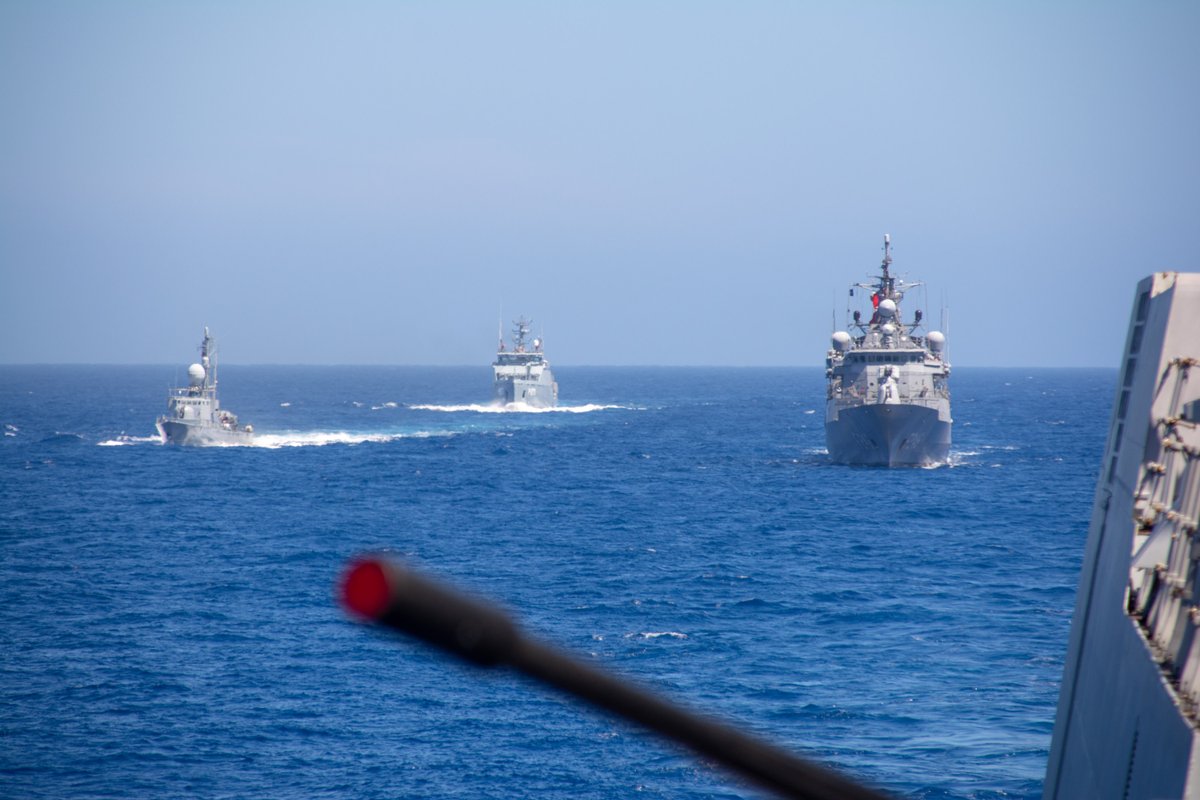 Standing NATO Maritime Group 2 conducted an exercise with Tunisia in the Western Mediterranean Sea, including communication and manoeuvring drills 