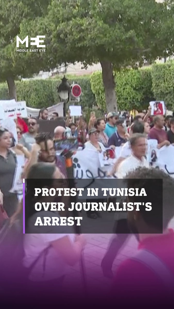 Dozens of journalists and activists took to the streets in Tunis to demand the release of journalist Ghassen Ben Khelifa, who was detained earlier this week and held on suspicion of terrorism without the specific reason for his arrest being disclosed